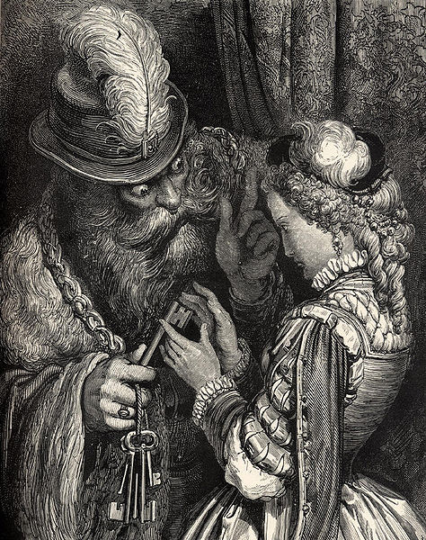 Bluebeard and Judith in an illustration by Gustave Doré for Perrault's tale