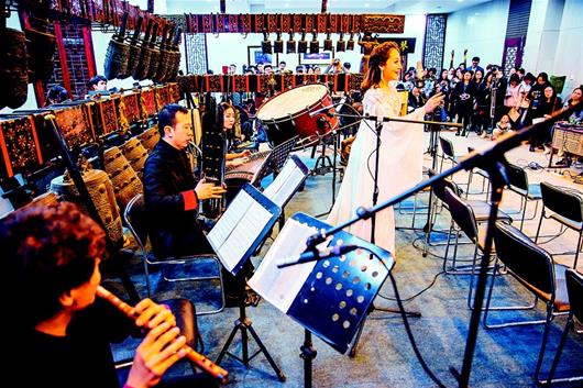 图为“宋代怀古音乐”专场（学术）音乐会在武汉音乐学院演出